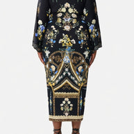 Camilla Long Split Front Twist Dress (Ottoman Elegance)