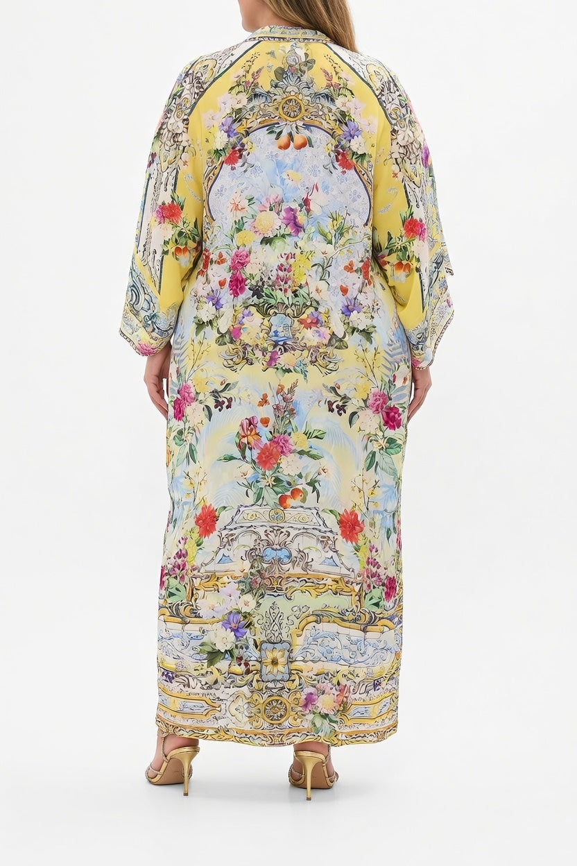 Camilla Kimono Layer with Collar in Flor Fantastica print