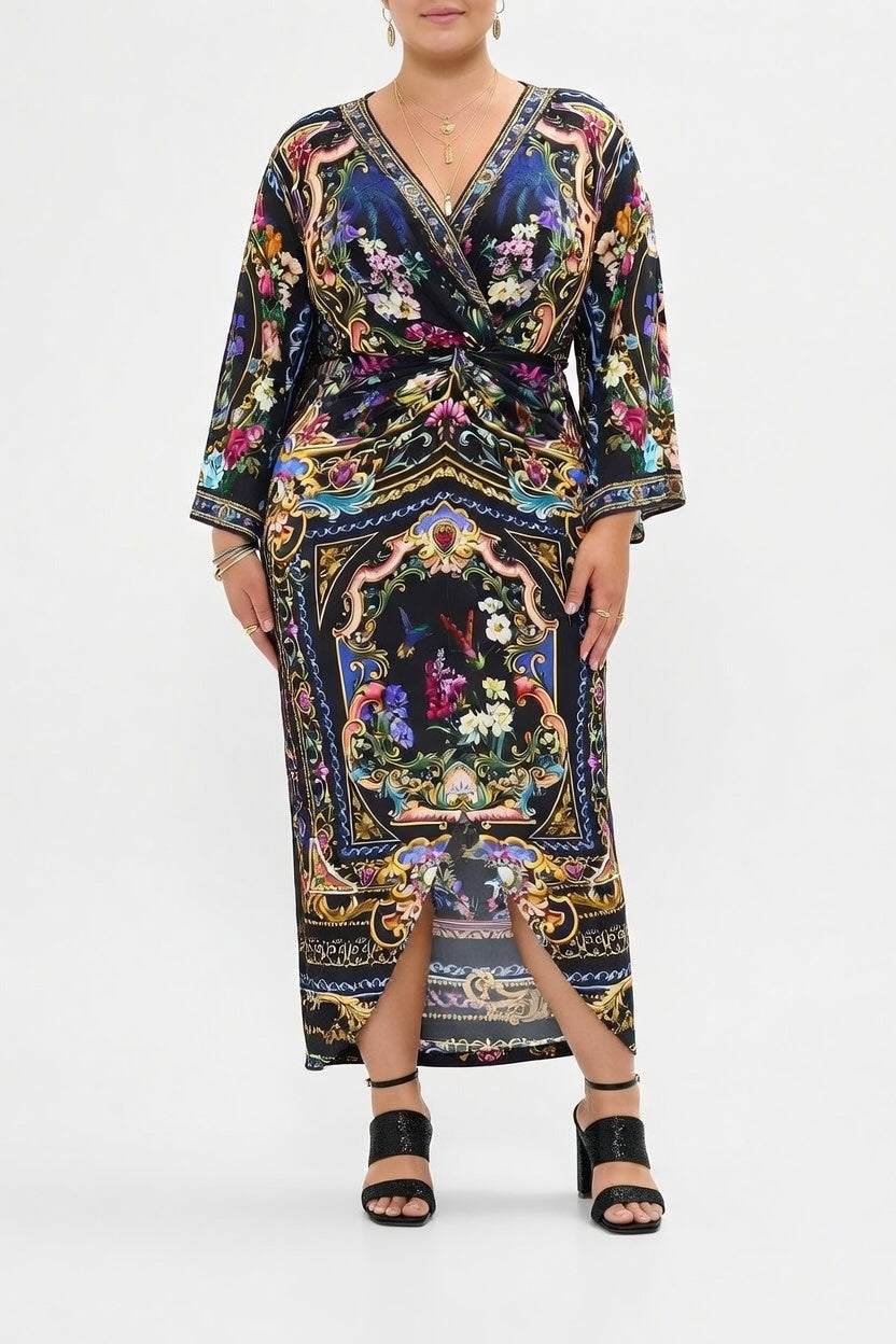 Camilla Long Split Front Twist Dress