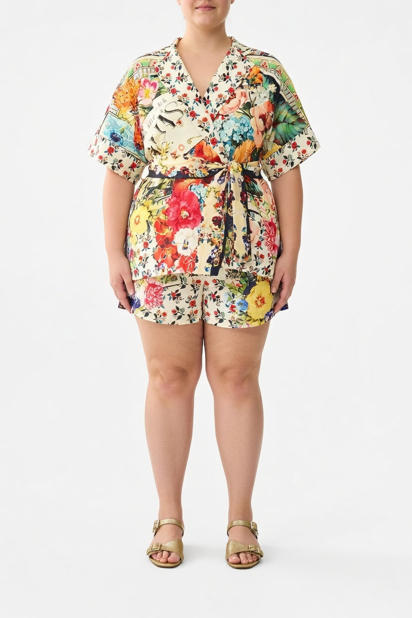 Camilla Double Breasted Short Sleeve Jacket in AROMAMOR