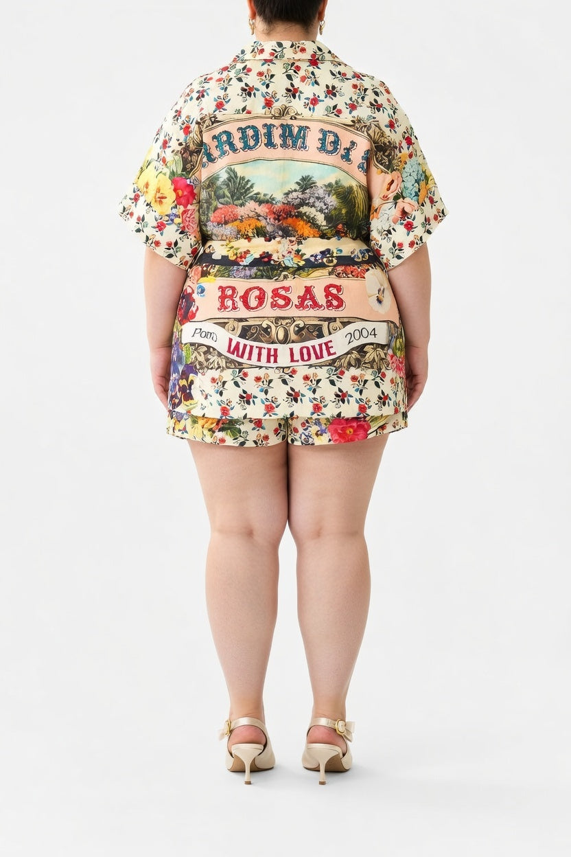 Camilla Double Breasted Short Sleeve Jacket in AROMAMOR