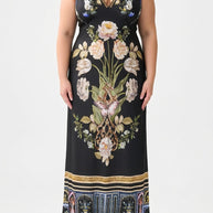Camilla V Neck Full Length Bias Slip Dress