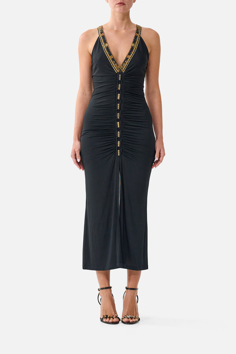 Camilla-JERSEY V-NECK MAXI DRESS (Special Order)