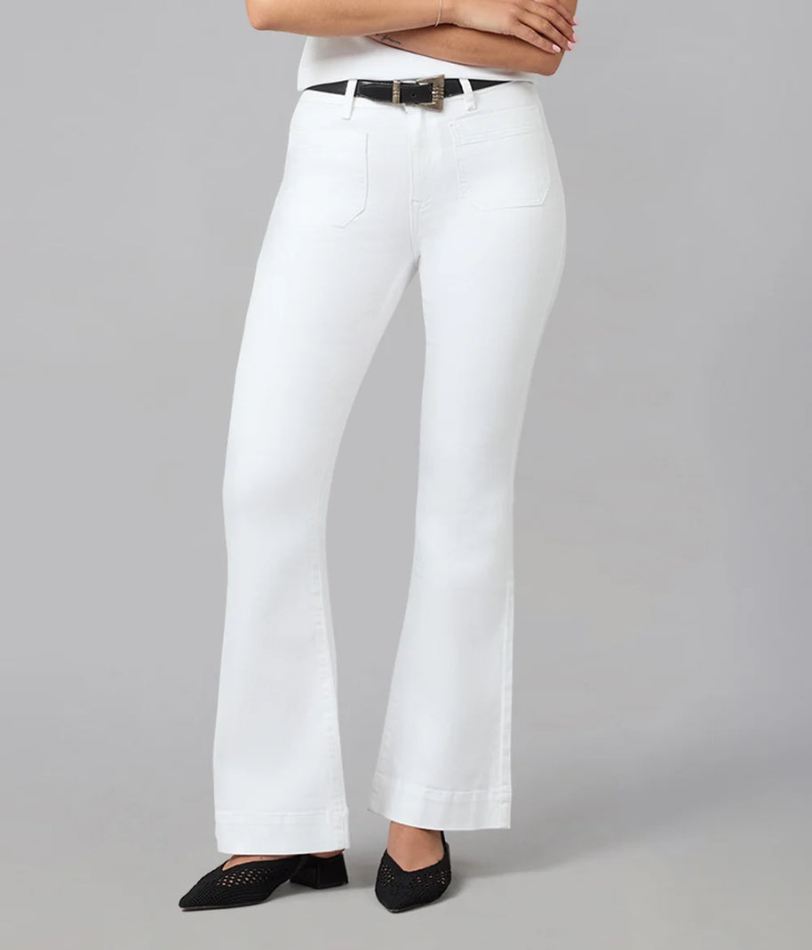 Lola Denim - ALICE-White High Rise Flare Jeans