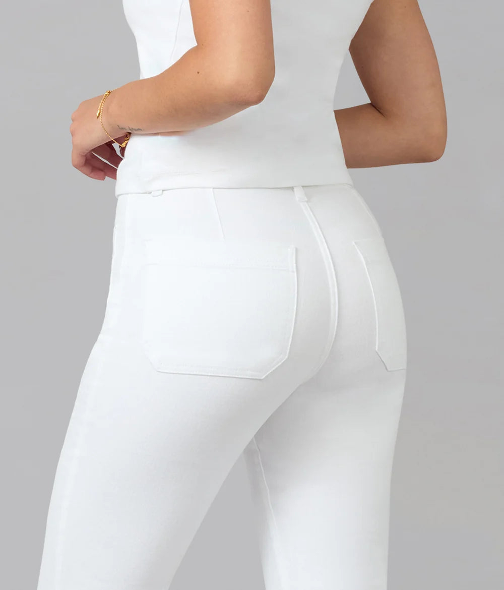 Lola Denim - ALICE-White High Rise Flare Jeans