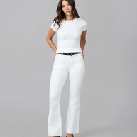 Lola Denim - ALICE-White High Rise Flare Jeans