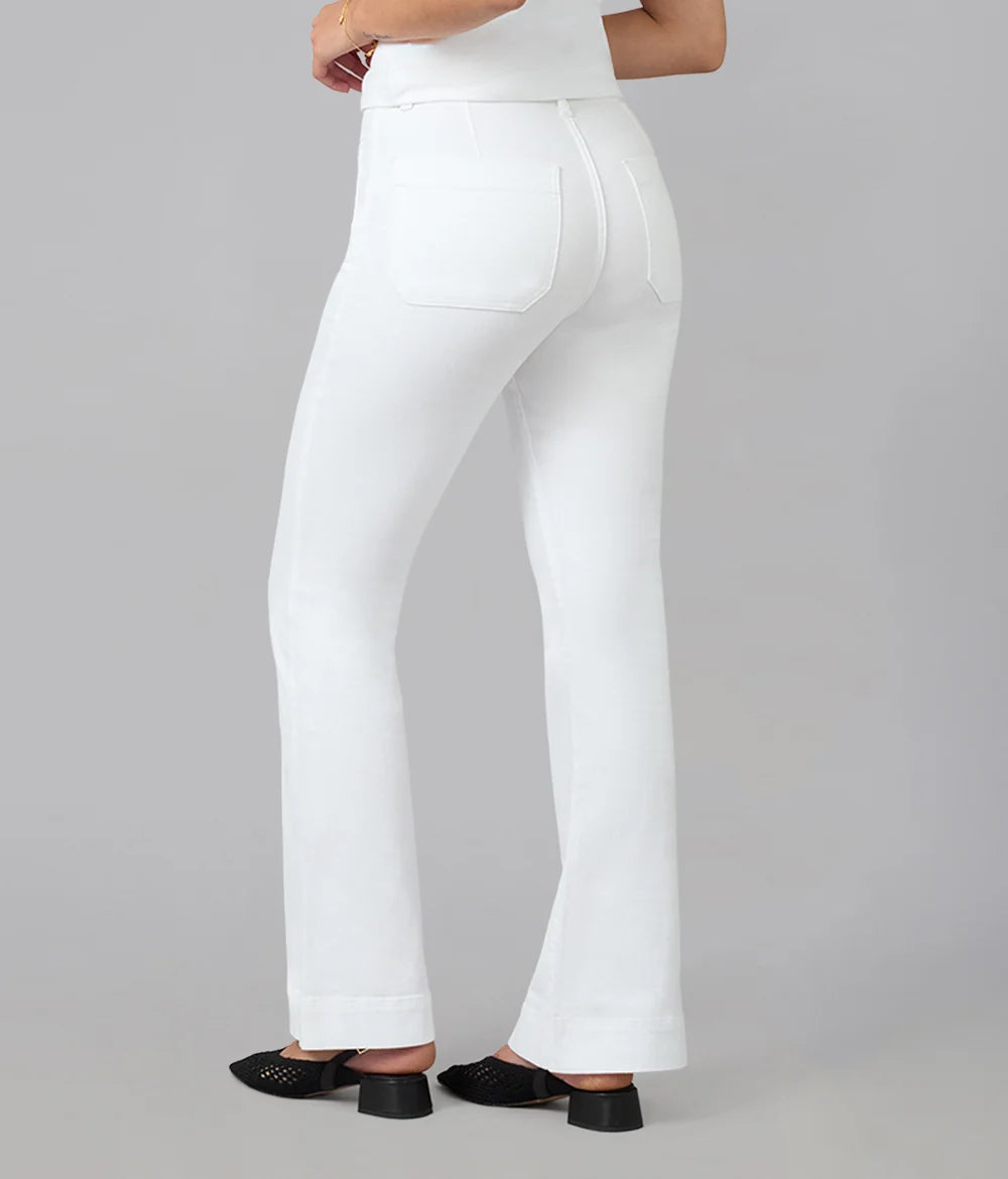 Lola Denim - ALICE-White High Rise Flare Jeans