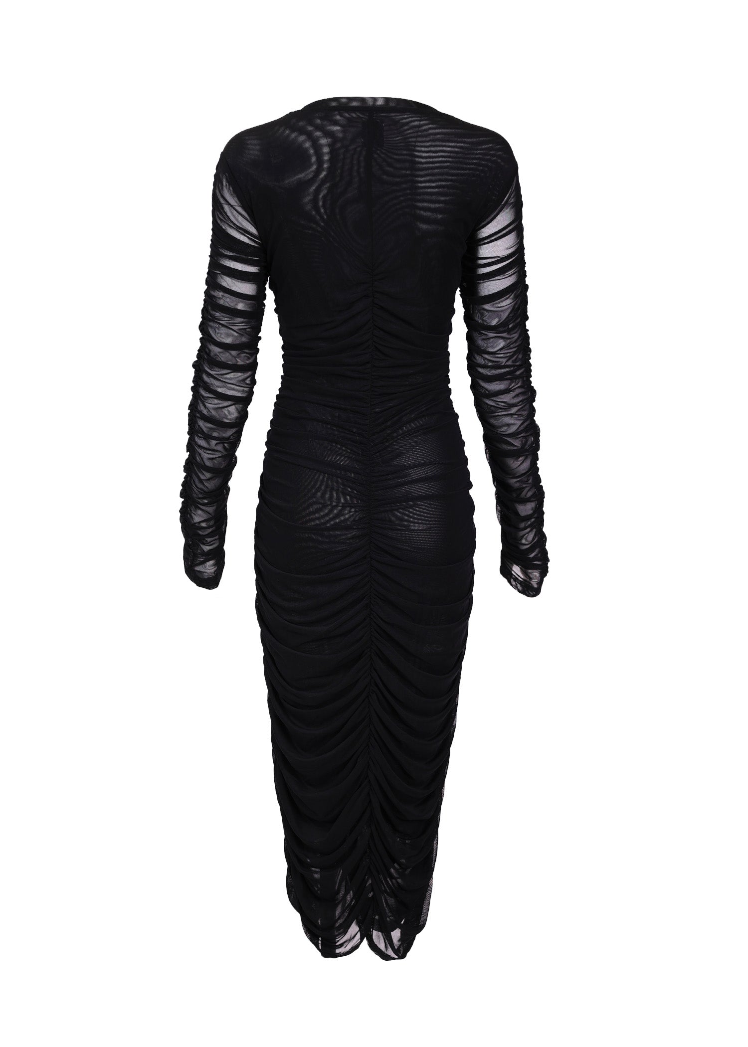 Hilary MacMillan - Mesh Ruched Sleeve Dress (Black)