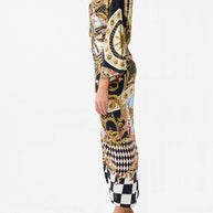 Camilla Long Split Front Twist Dress (Monarchy Mania)
