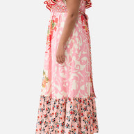 Camilla Frill Neck Dress with Hardware in PINKPORT