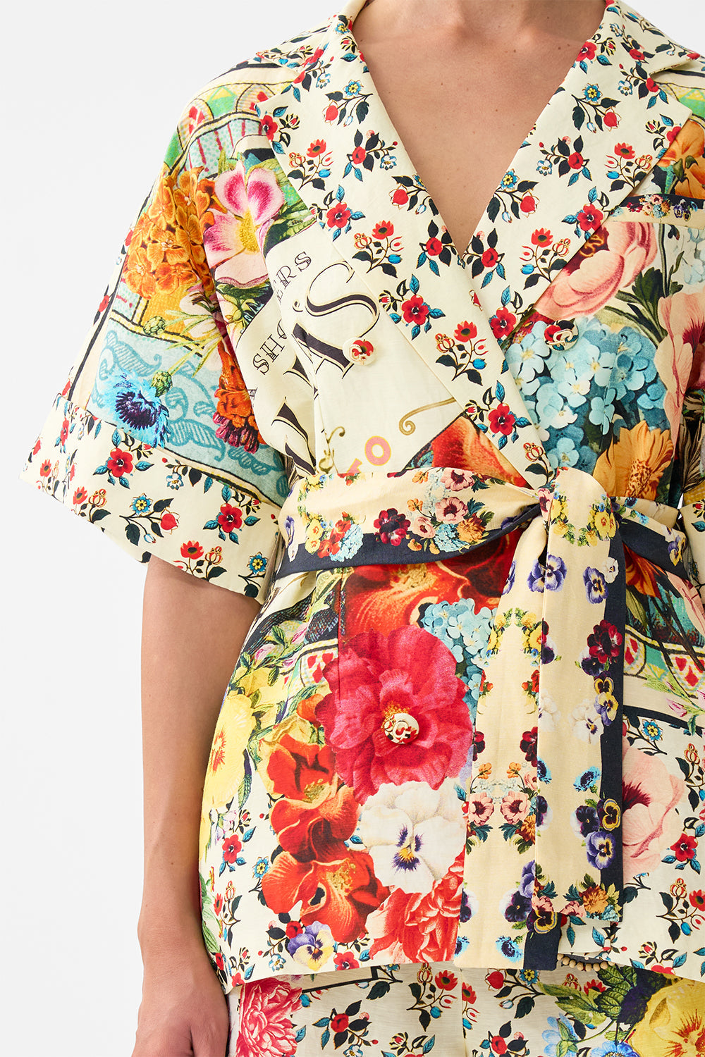 Camilla Double Breasted Short Sleeve Jacket in AROMAMOR