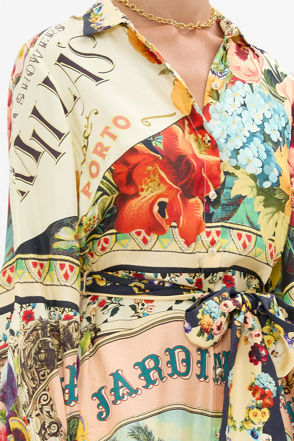 Camilla High Low Midi Shirt Dress in AROMAMOR