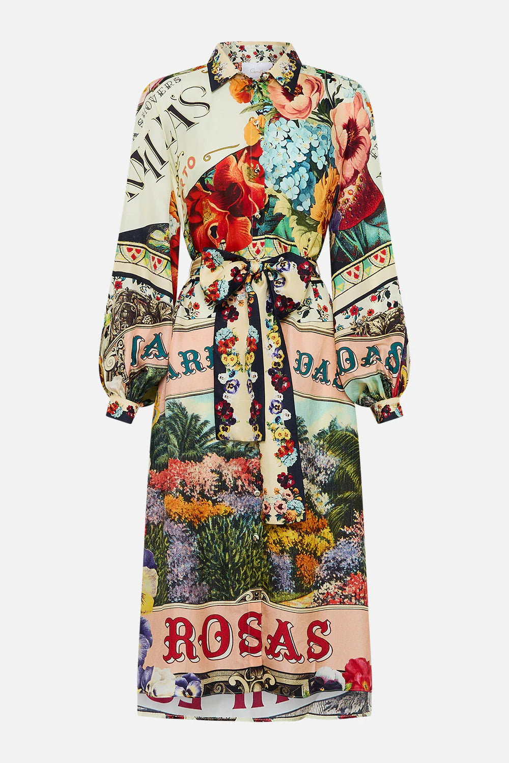 Camilla High Low Midi Shirt Dress in AROMAMOR