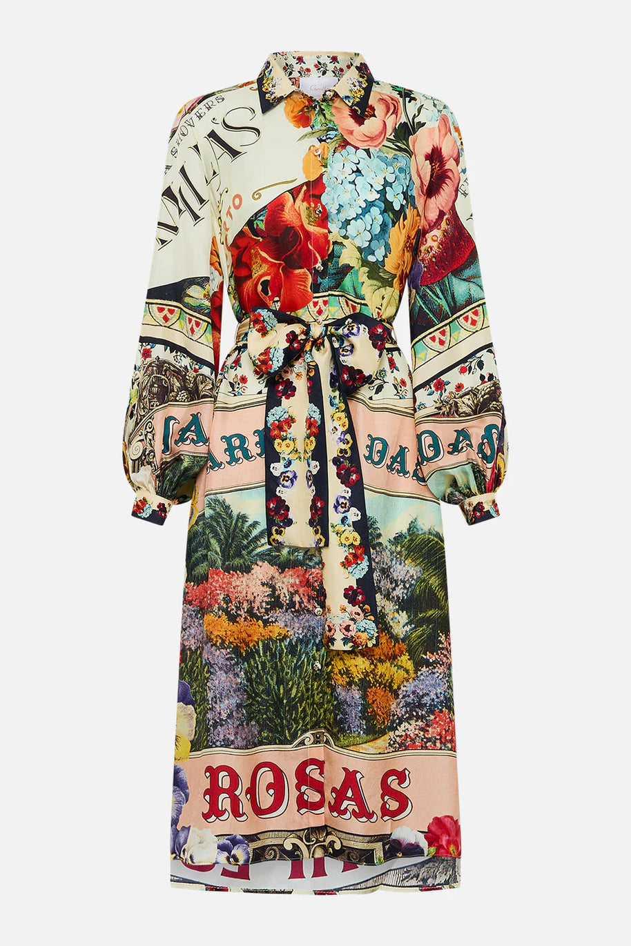 Camilla High Low Midi Shirt Dress in AROMAMOR