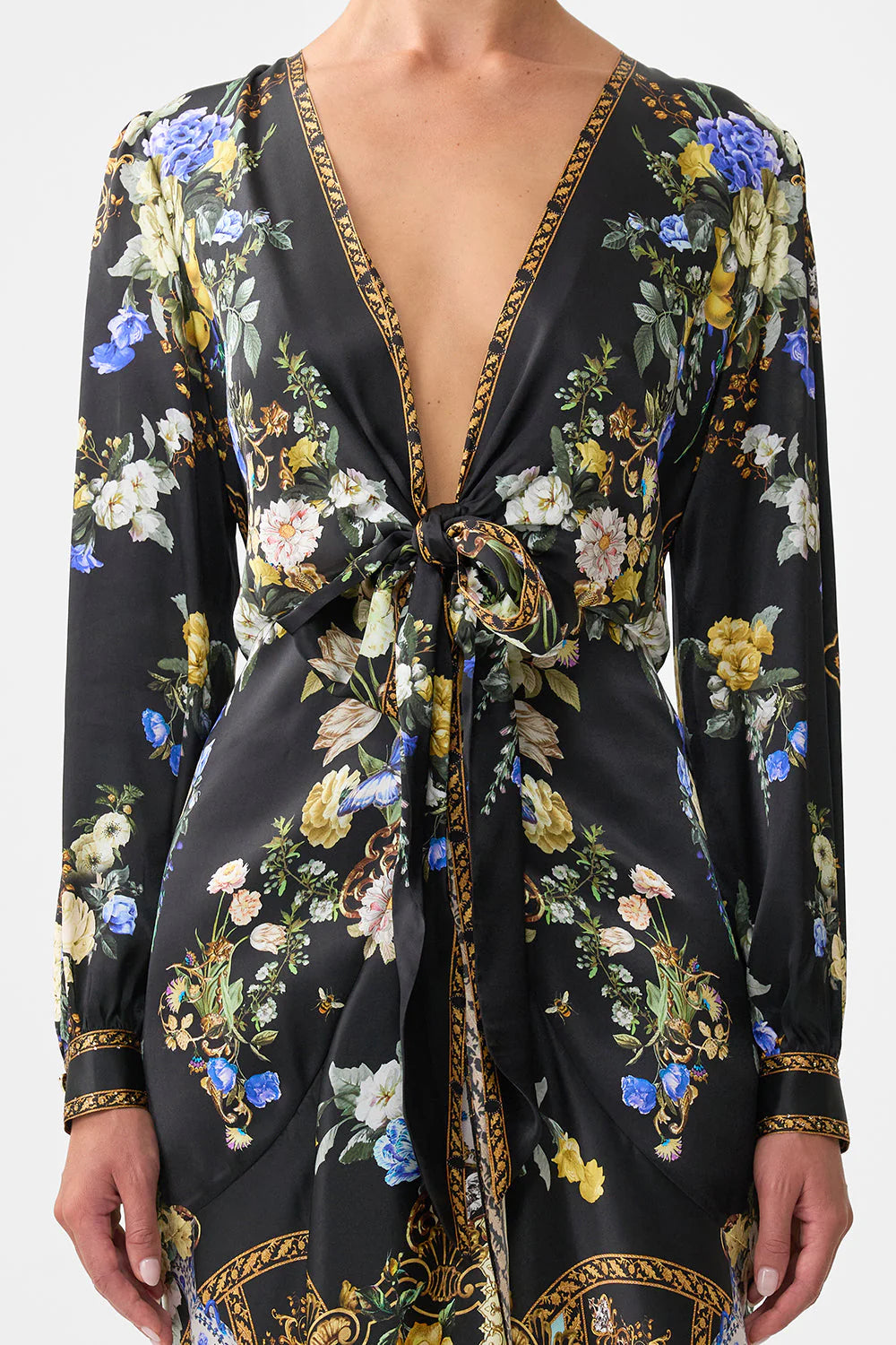 Camilla Tie Waist Long Sleeve Dress