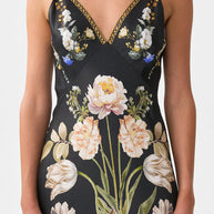 Camilla V Neck Full Length Bias Slip Dress