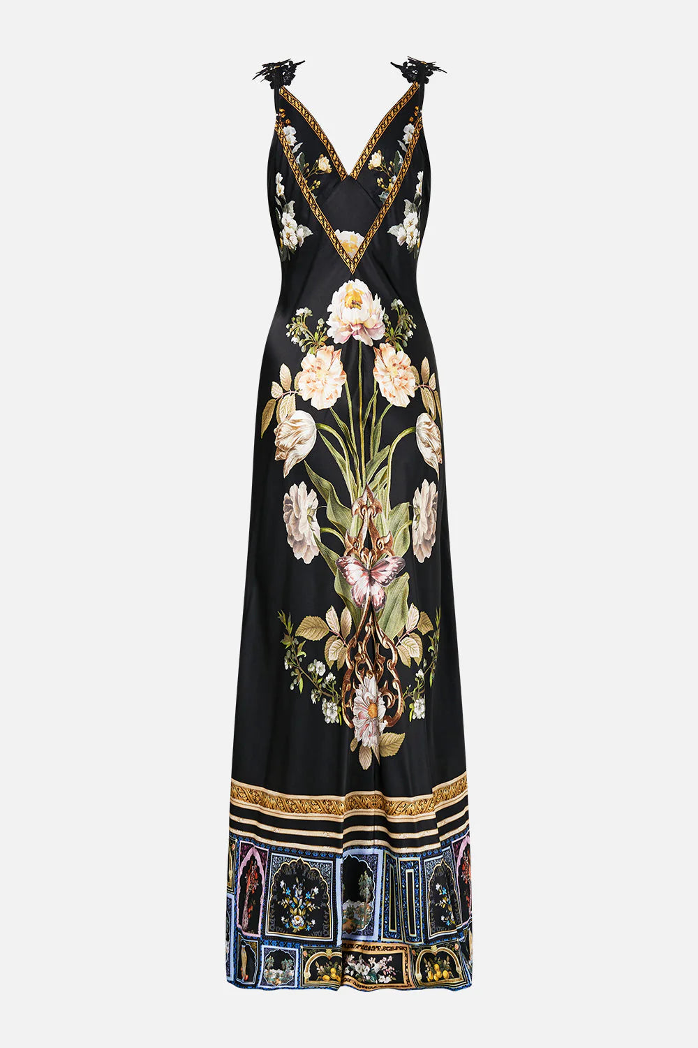 Camilla V Neck Full Length Bias Slip Dress