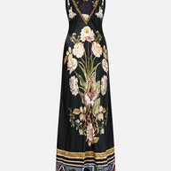 Camilla V Neck Full Length Bias Slip Dress
