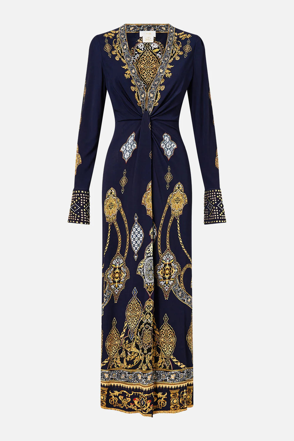 Camilla Long V Neck Twist Front Jersey Dress (Imperial Gate)