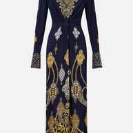 Camilla Long V Neck Twist Front Jersey Dress (Imperial Gate)