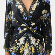 Camilla Long Split Front Twist Dress (Ottoman Elegance)