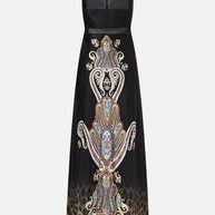 Camilla Lace Splice Bias Long Dress (Istanbul Animalia)