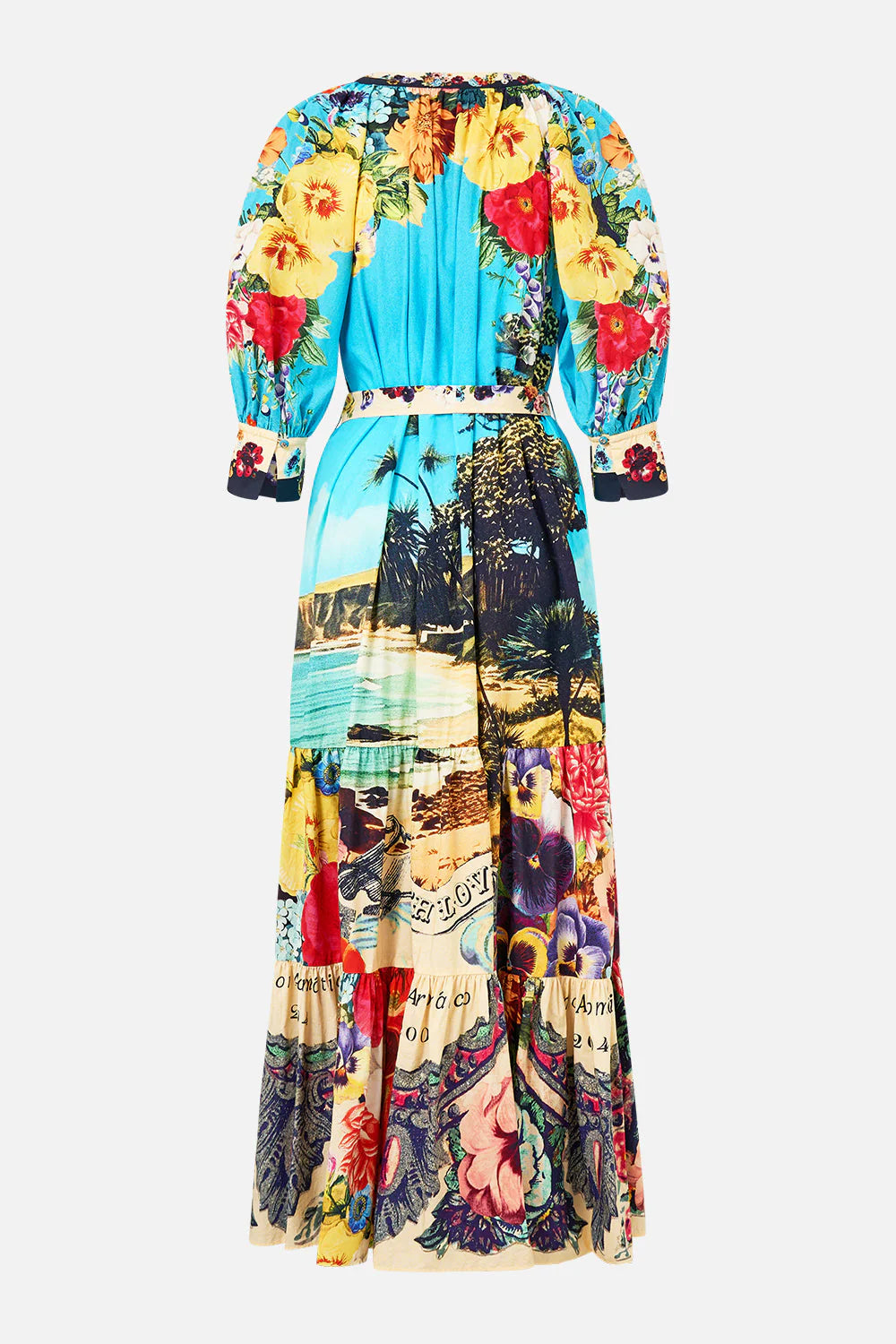 Camilla Tiered Shirt Dress With Short Sleeves in BATHBOMB