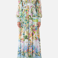 Camilla-SHAPED WAIST V-NECK MAXI DRESS (Special Order)