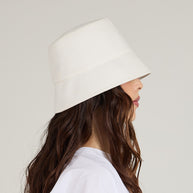 Eugenia Kim-Yuki Linen Reversible Bucket Hat in White