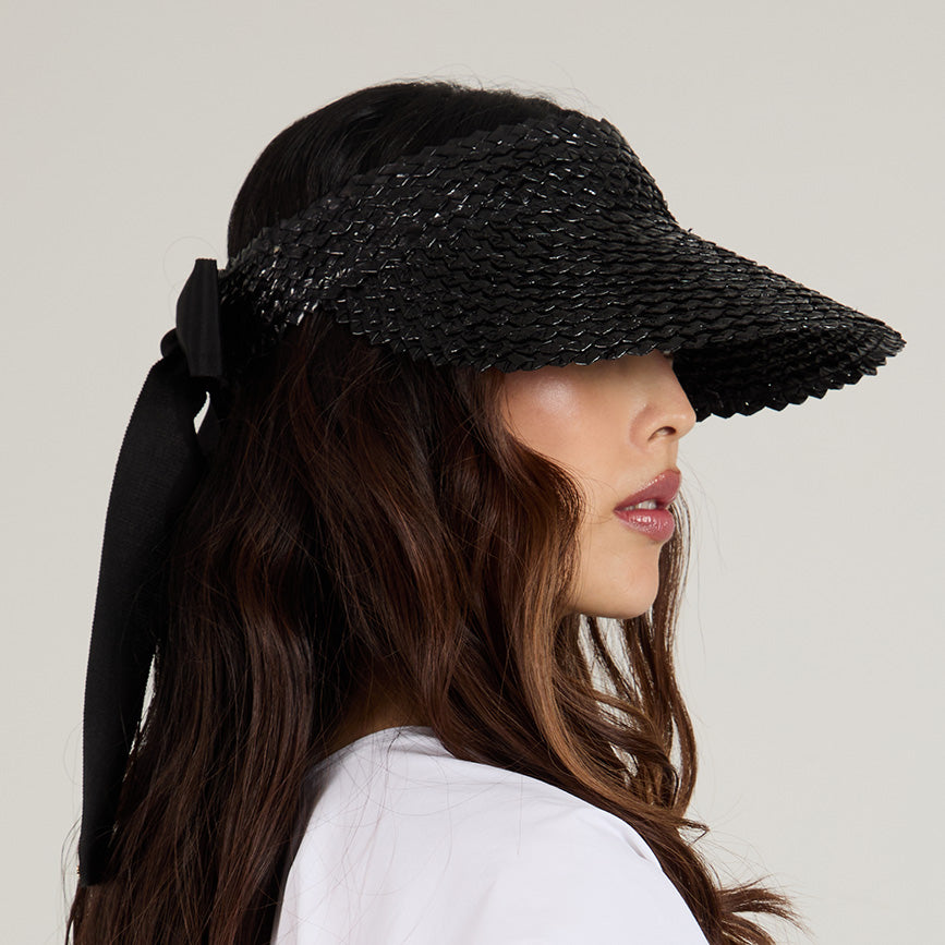 Eugenia Kim- Ricky Lacquered Straw Visor