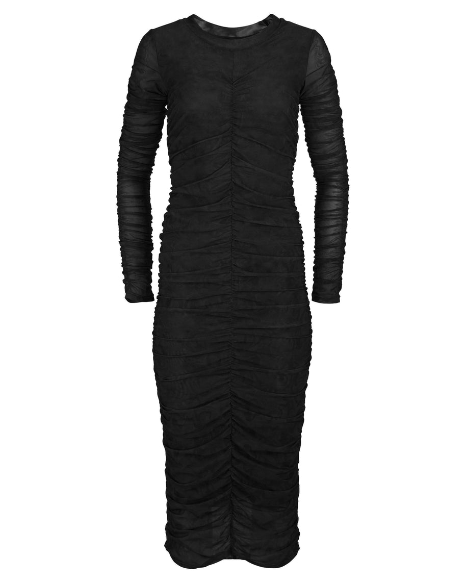Hilary MacMillan - Mesh Ruched Sleeve Dress (Black)