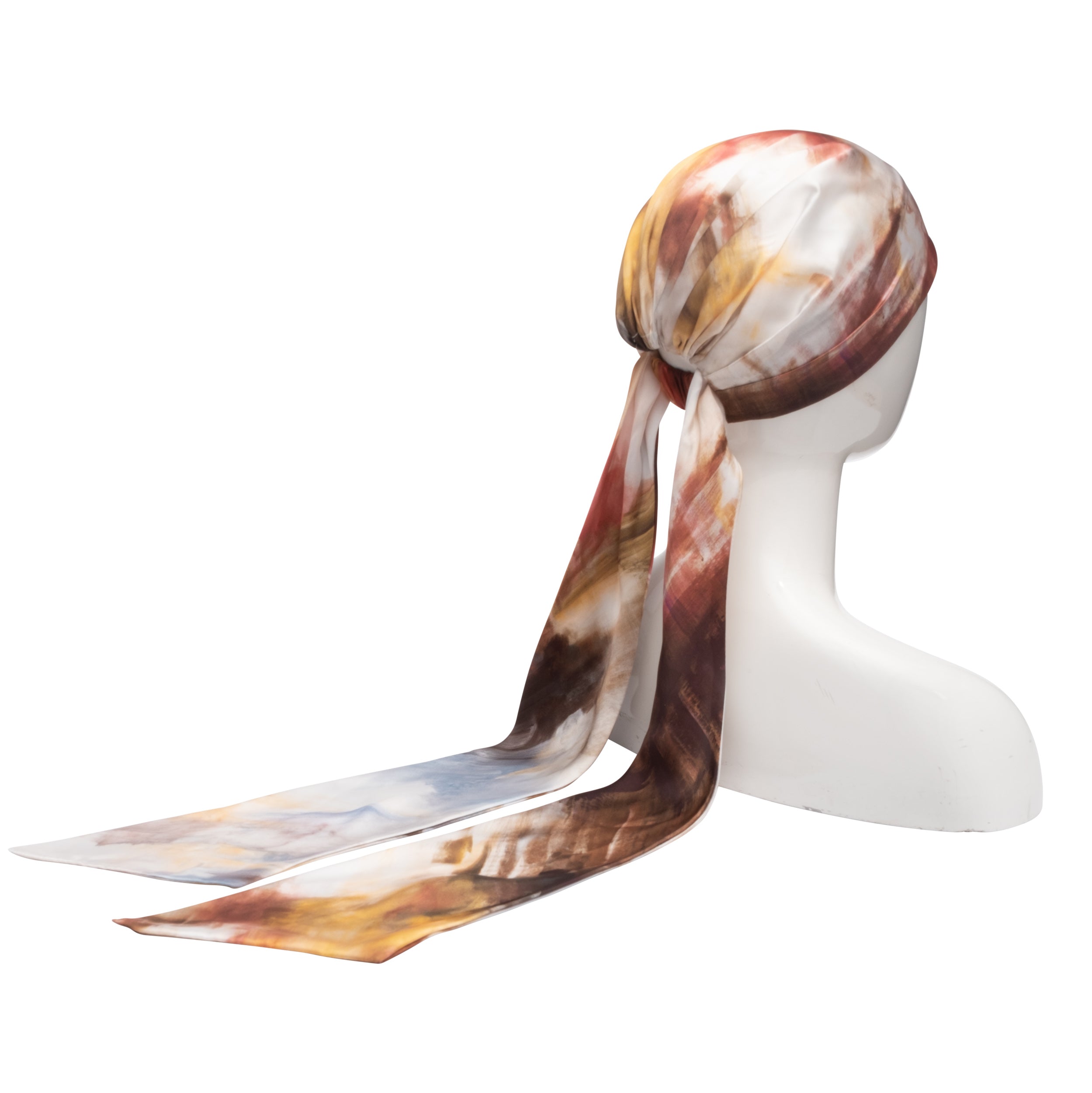 Eugenia Kim Gigi Satin Headscarf (Ivory/yellow/red)