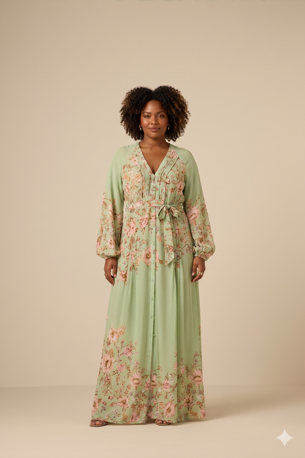 Hemant & Nandita Ezra Pintuck Dress