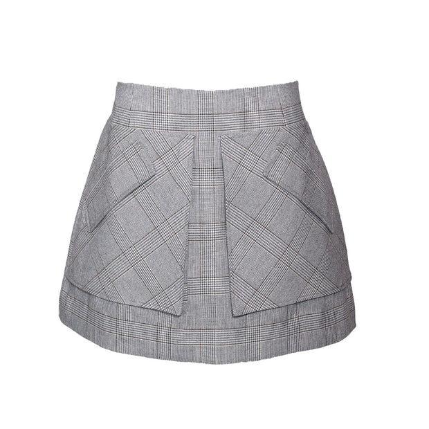 Aknvas Cherry plaid skirt