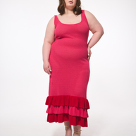 Hilary Macmillan- Crochet Knit Ruﬄe Dress