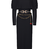 Hilary Macmillan -Geometric Knit Cowl Neck Dress