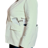 Hilary MacMillan-Linen Cut Out Canvas Blazer
