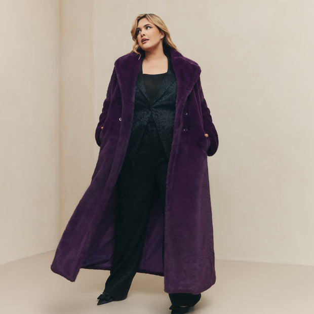 Hilary MacMillan-Faux Fur Maxi Coat