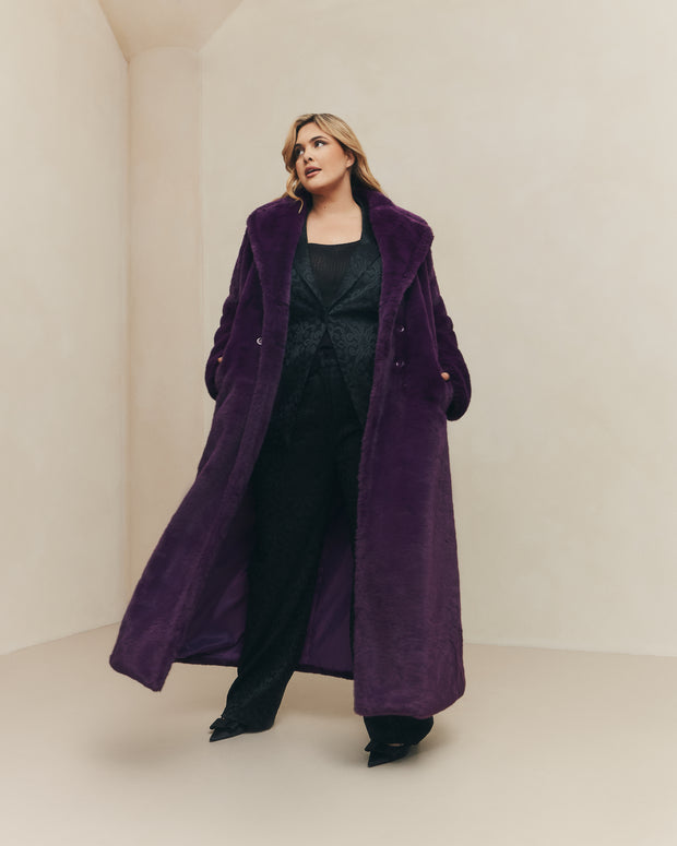 Hilary MacMillan-Faux Fur Maxi Coat