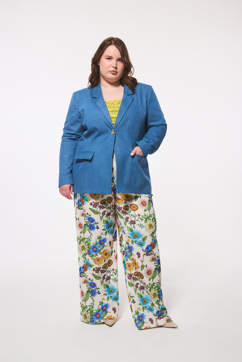Hilary Macmillan -Denim Fitted Blazer