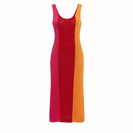 Hilary Macmillan -Tri Color Crochet Knit Dress