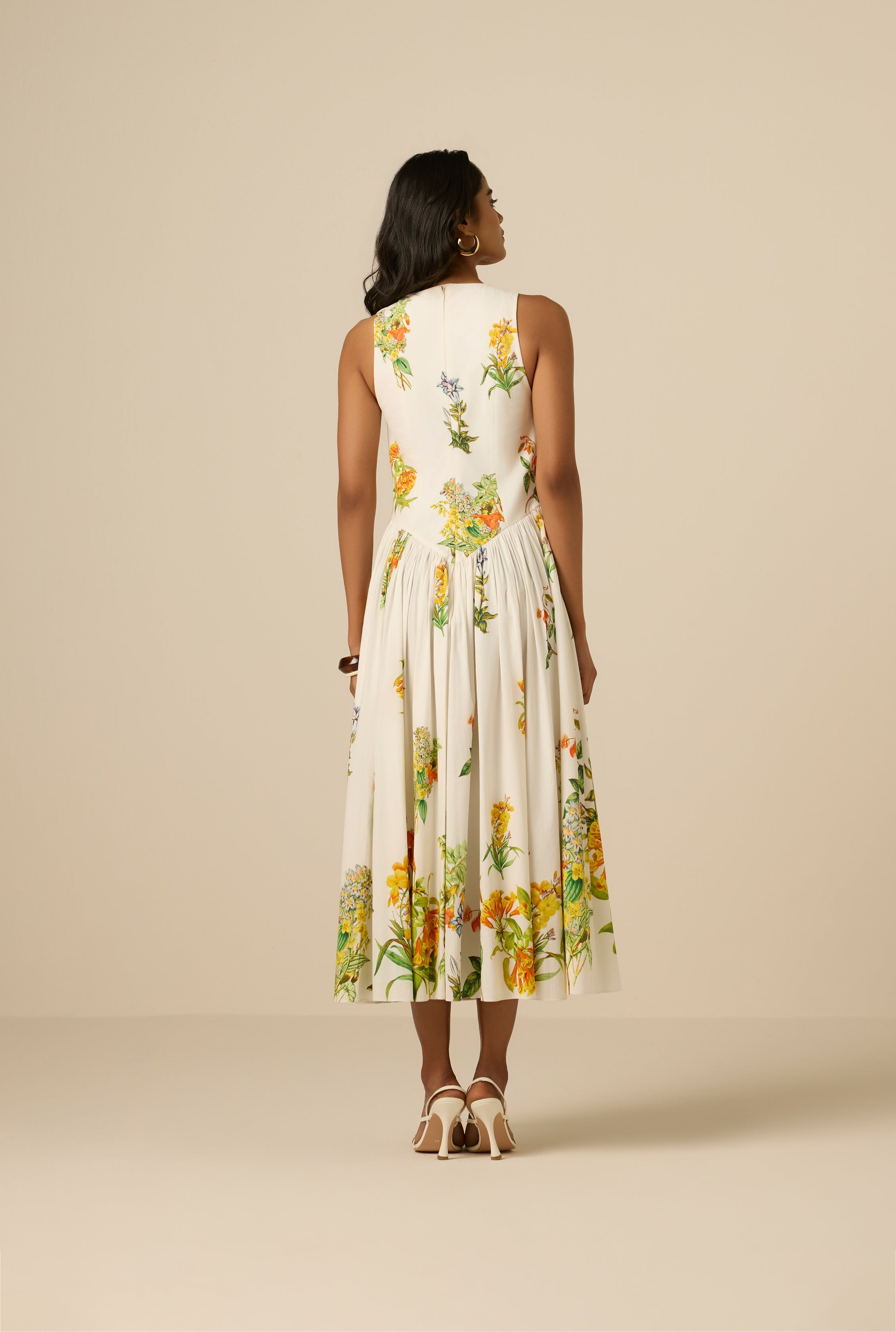 Hemant & Nandita Baku Boat Neck Midi Dress