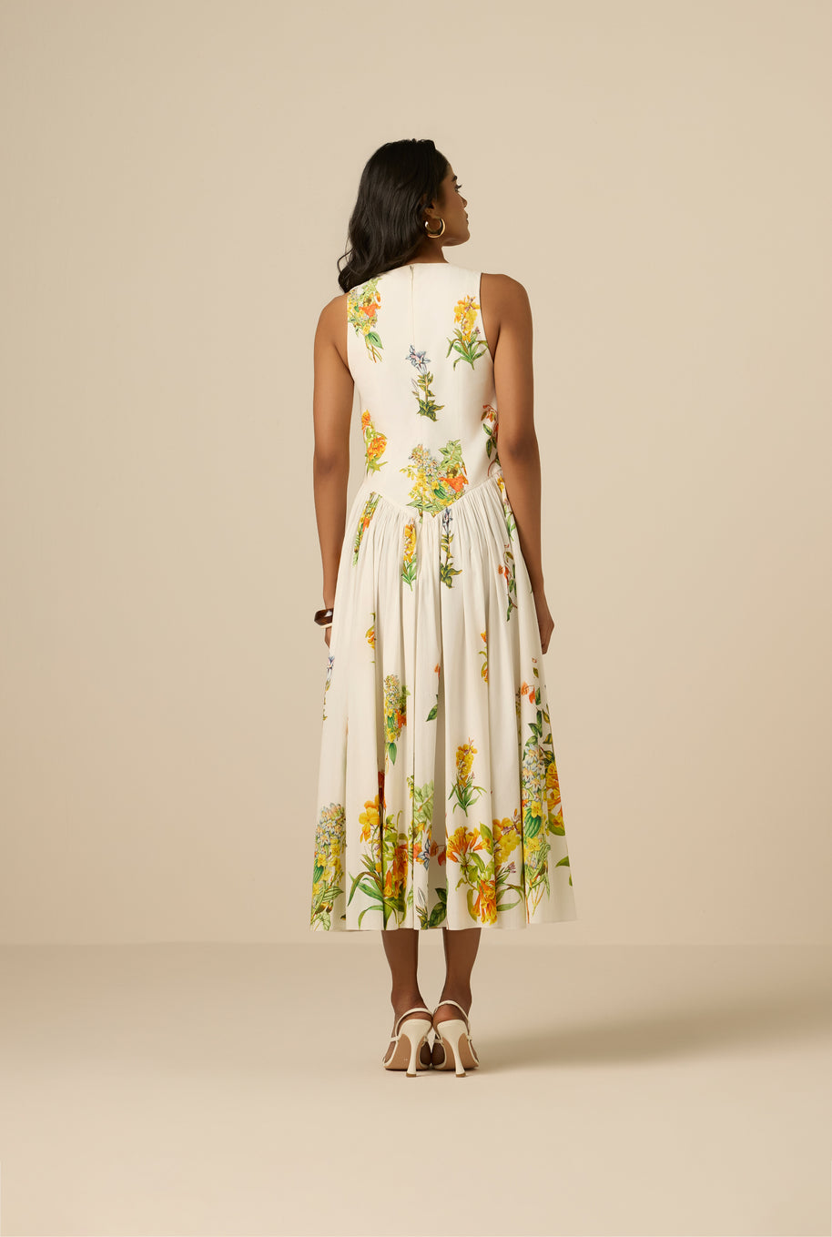 Hemant & Nandita Baku Boat Neck Midi Dress