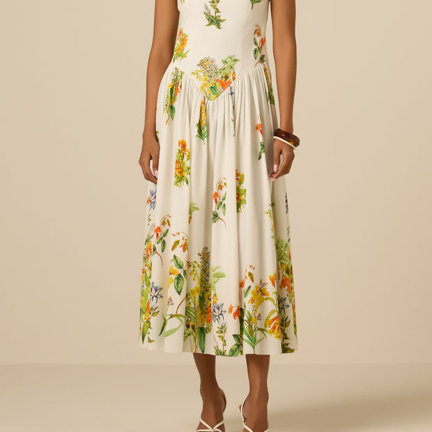Hemant & Nandita Baku Boat Neck Midi Dress