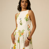 Hemant & Nandita Baku Boat Neck Midi Dress