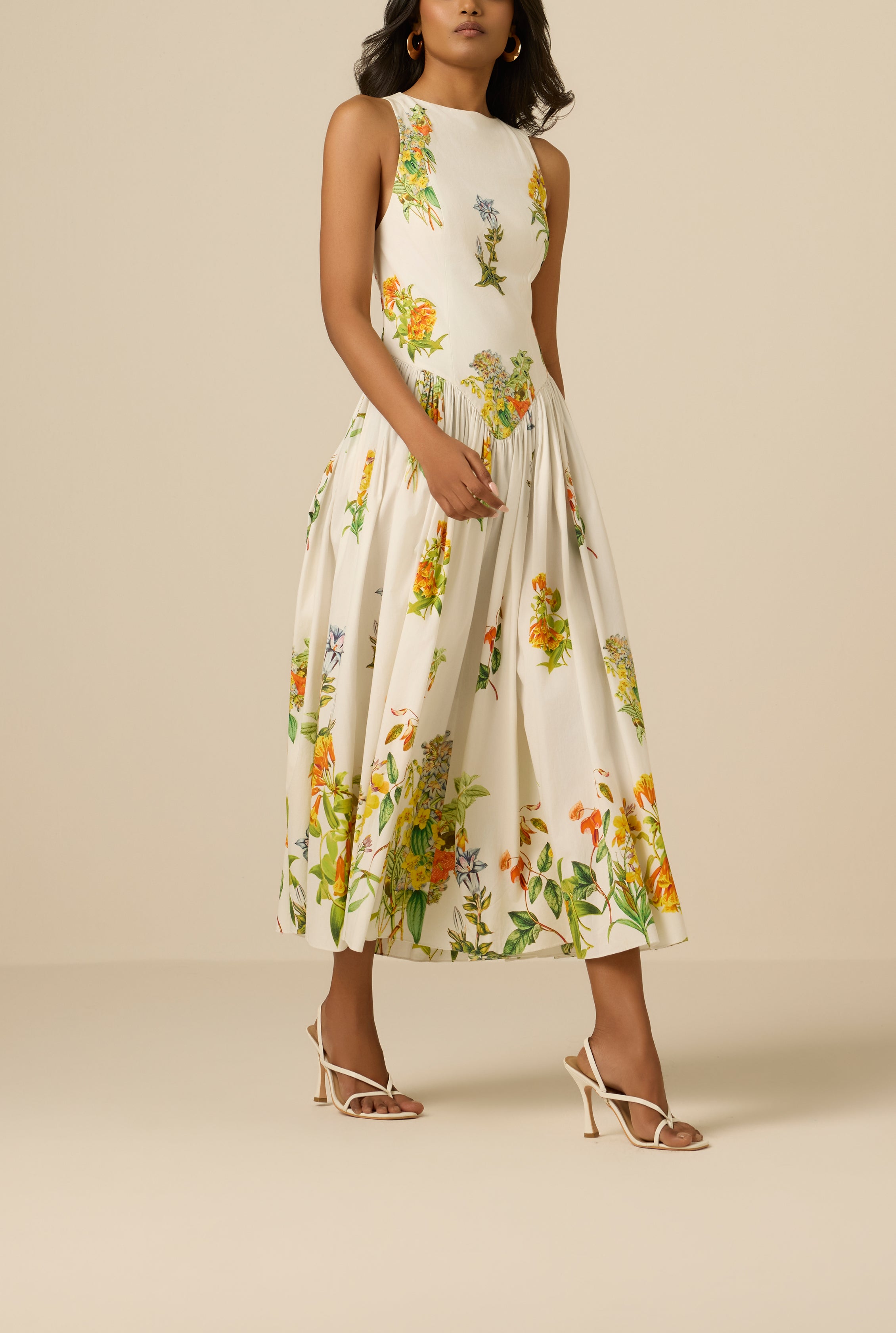 Hemant & Nandita Baku Boat Neck Midi Dress