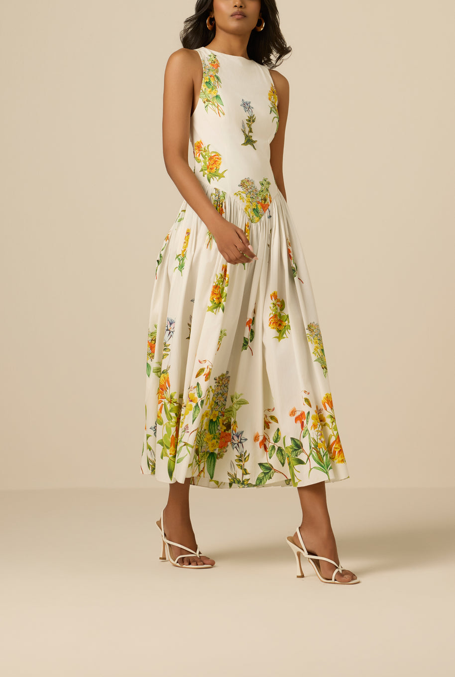 Hemant & Nandita Baku Boat Neck Midi Dress