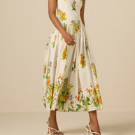 Hemant & Nandita Baku Boat Neck Midi Dress