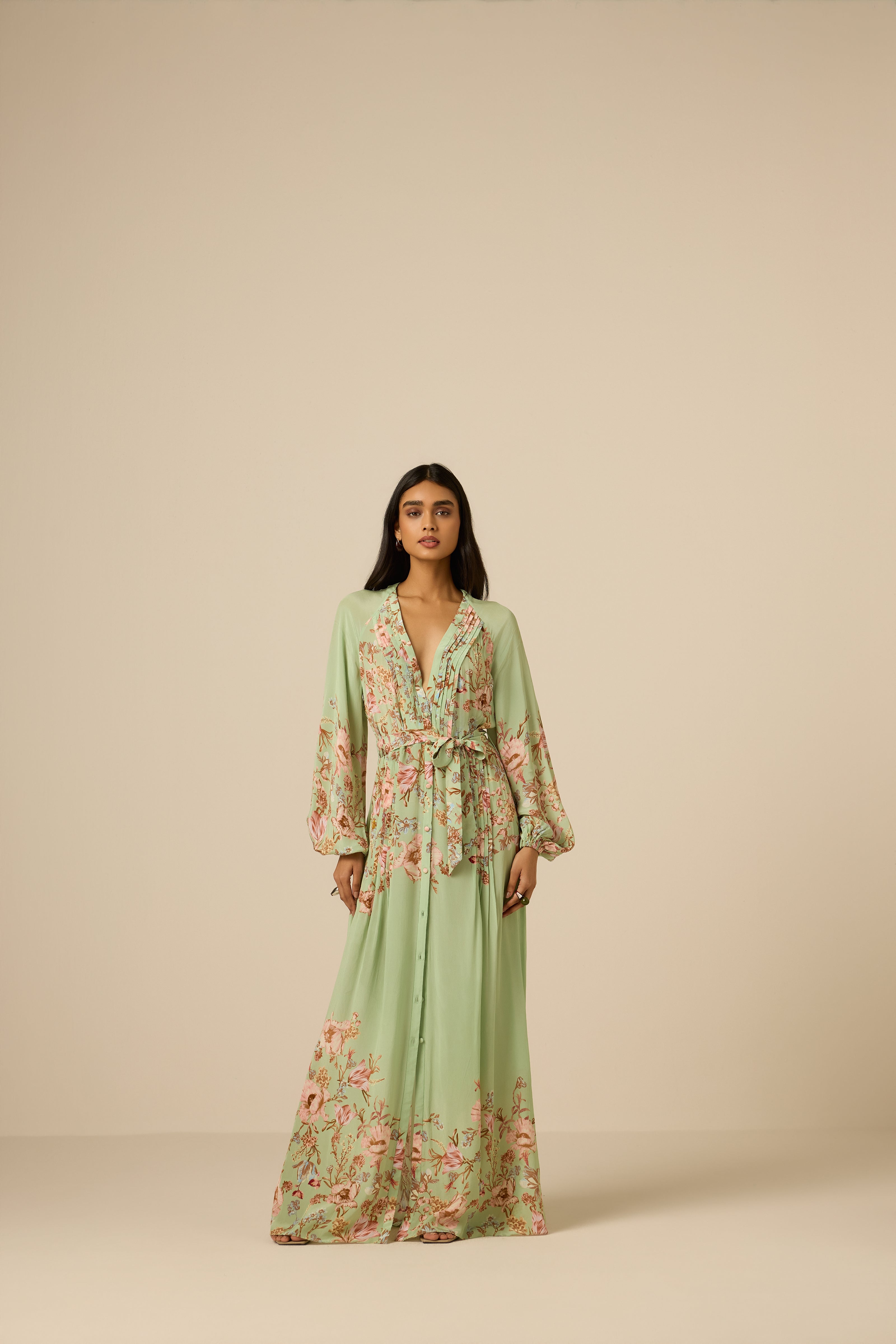 Hemant & Nandita Ezra Pintuck Dress