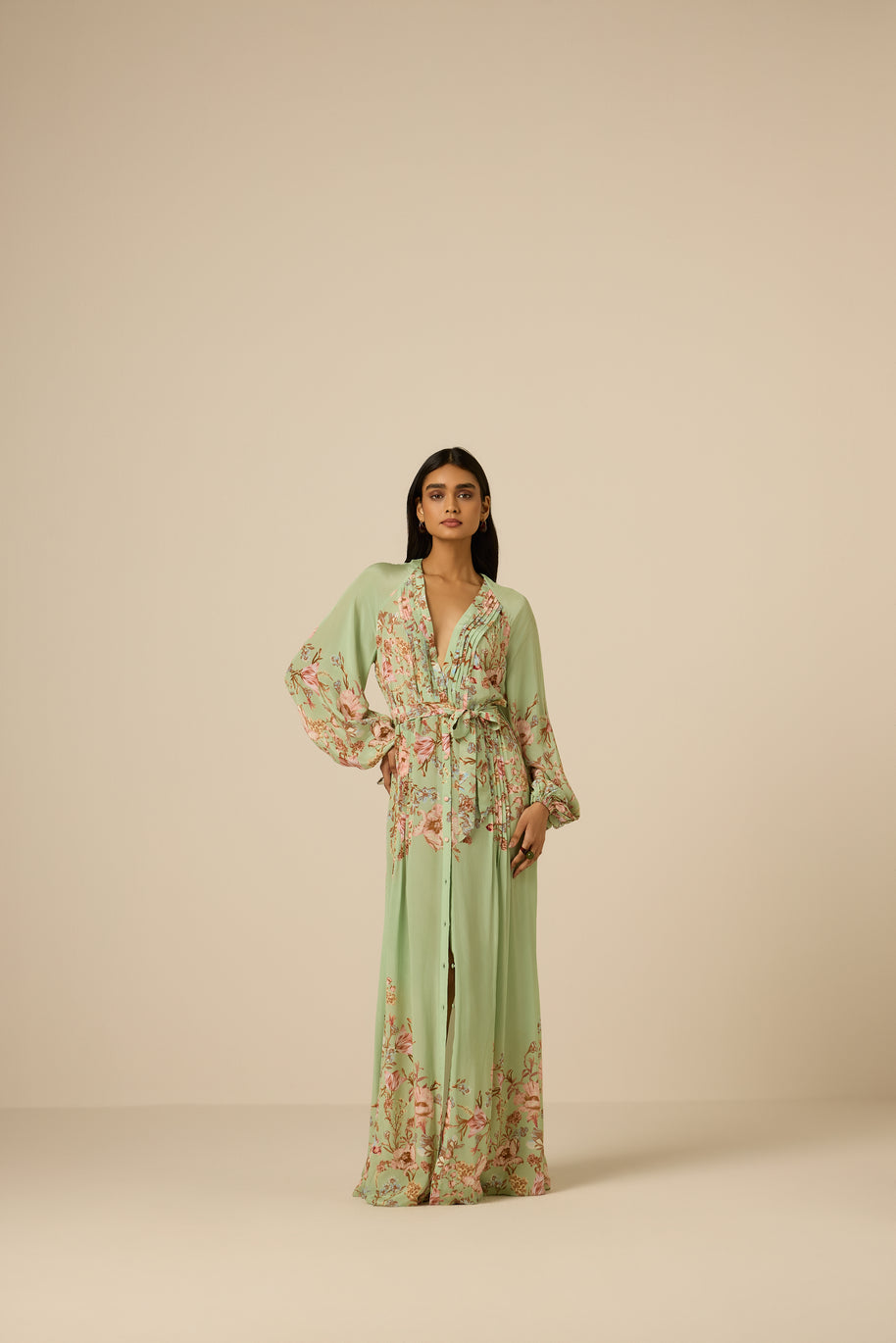 Hemant & Nandita Ezra Pintuck Dress
